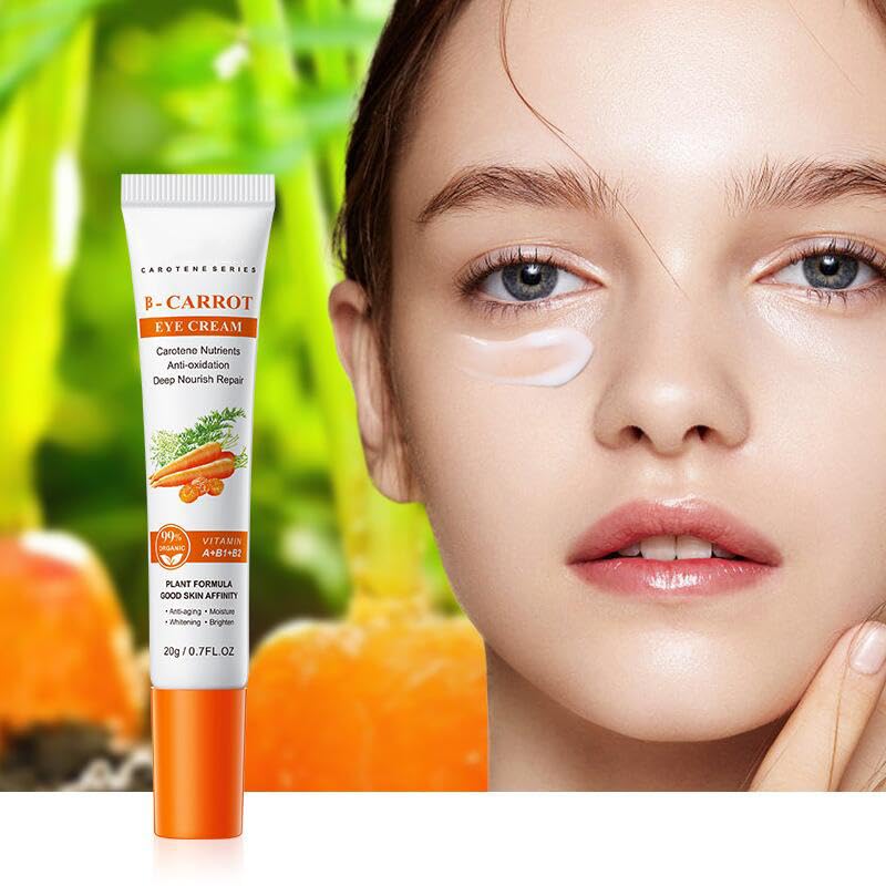 Carotene Eye Cream Moisturizes, Carrot Vita Eye Cream, Eye Wrinkles and Eye Bags, Tighten and Firm Eye Skin, Hydrating, Moisturizes Reduces Puffiness