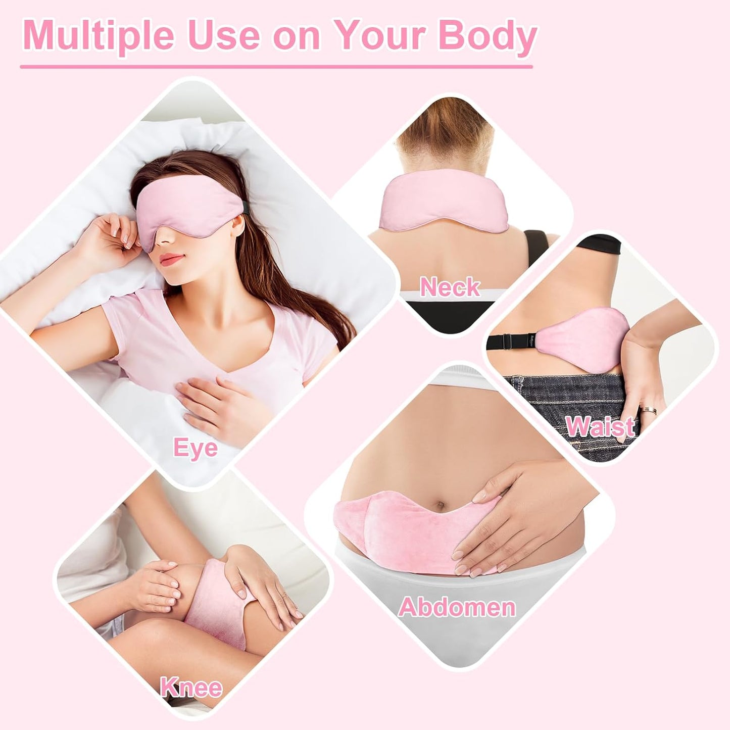 Weighted Eye Mask for Sleeping, Soft Heated Eye Mask, Moist Heat Warm Compress for Eyes, Natural Rose & Flaxseeds Microwave Reusable Sleep Mask, Must Haves for Women Spa, Home, Office