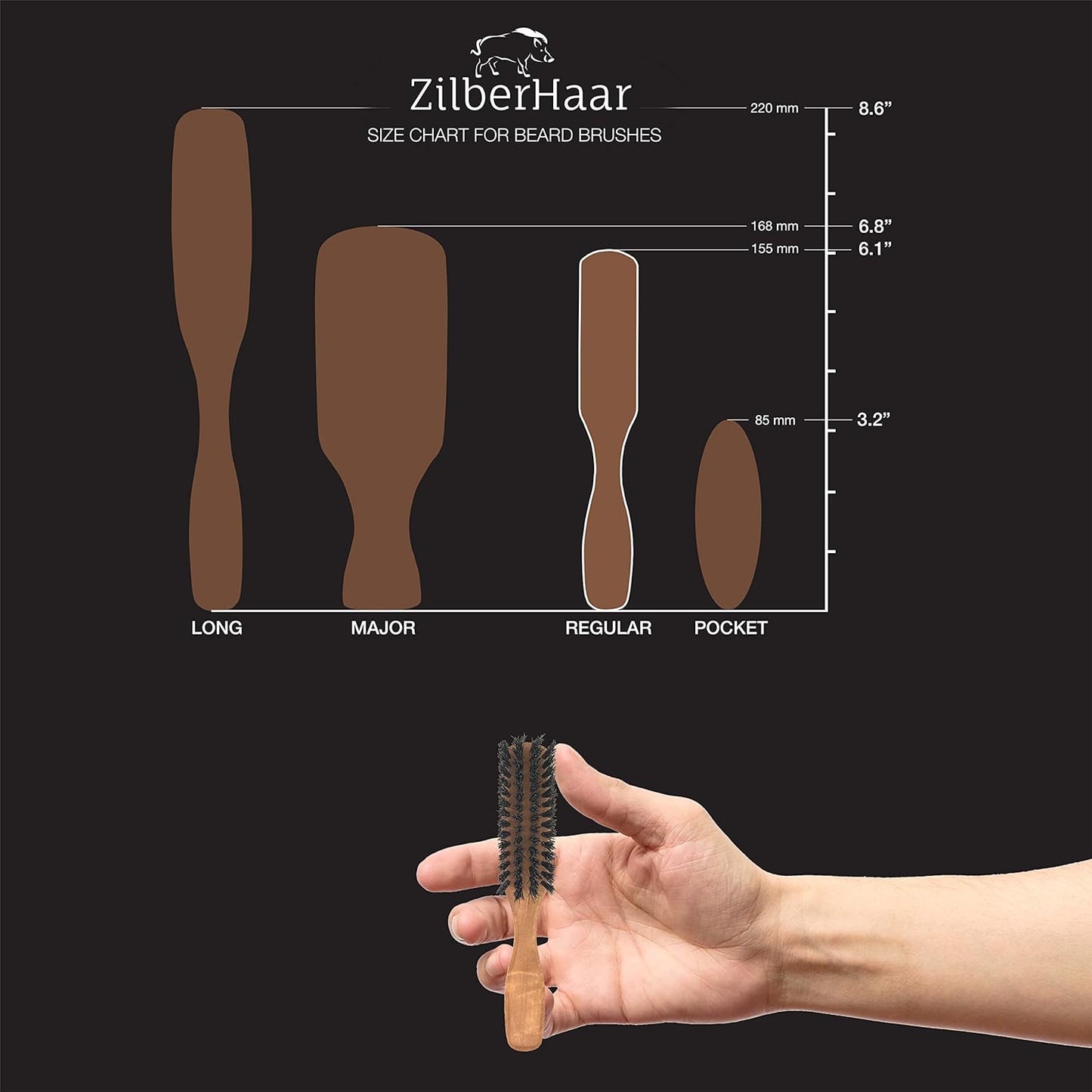 ZilberHaar Beard Grooming Basic Bundle - Soft Regular Brush + 1oz Beard Oil + Beard Comb