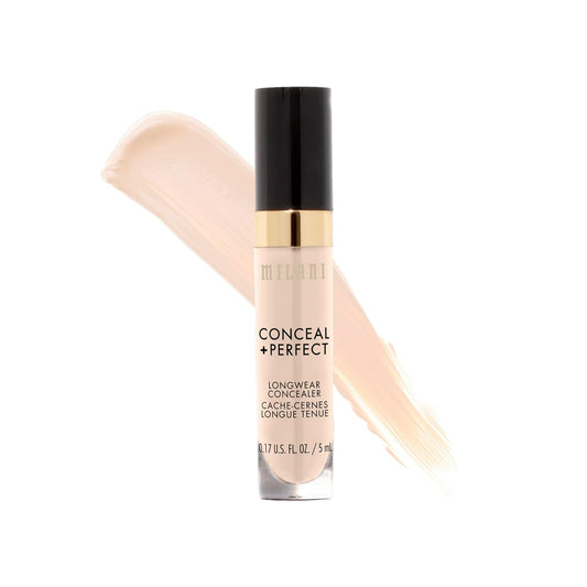 Milani Conceal + Perfect Longwear Concealer - Pure Ivory (0.17 Fl. Oz.) Vegan, Cruelty-Free Liquid Concealer - Cover Dark Circles, Blemishes & Skin Imperfections for Long-Lasting Wear