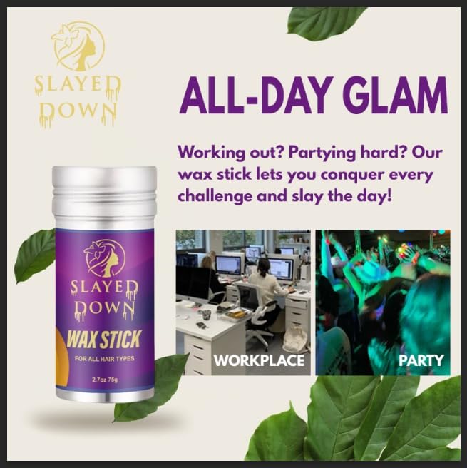 Hair Wax Slick Stick – Styling Stick for Flyaways, Edge Control, Frizz Taming, and Baby Hair Slick Back for Kids, Women, Men, and Wigs - Nourishing Accessories - Bun Maker & Styling Cream