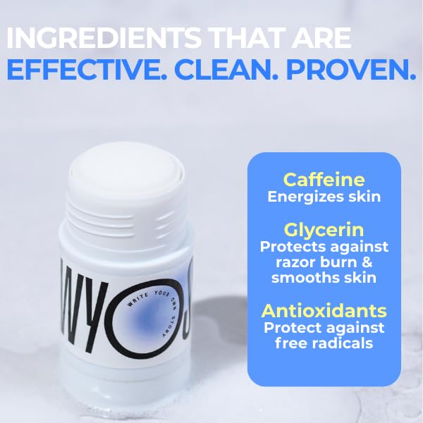 WYOS Shaving Cream Stick, 3 Pack Shaving Soap Bar, Shave Stick, Travel Shaving Cream, Leak & Mess Free, Hydrating Smooth Lather, Sensitive Skin, Travel Size, Clean Formula, Sulfate & Paraben Free