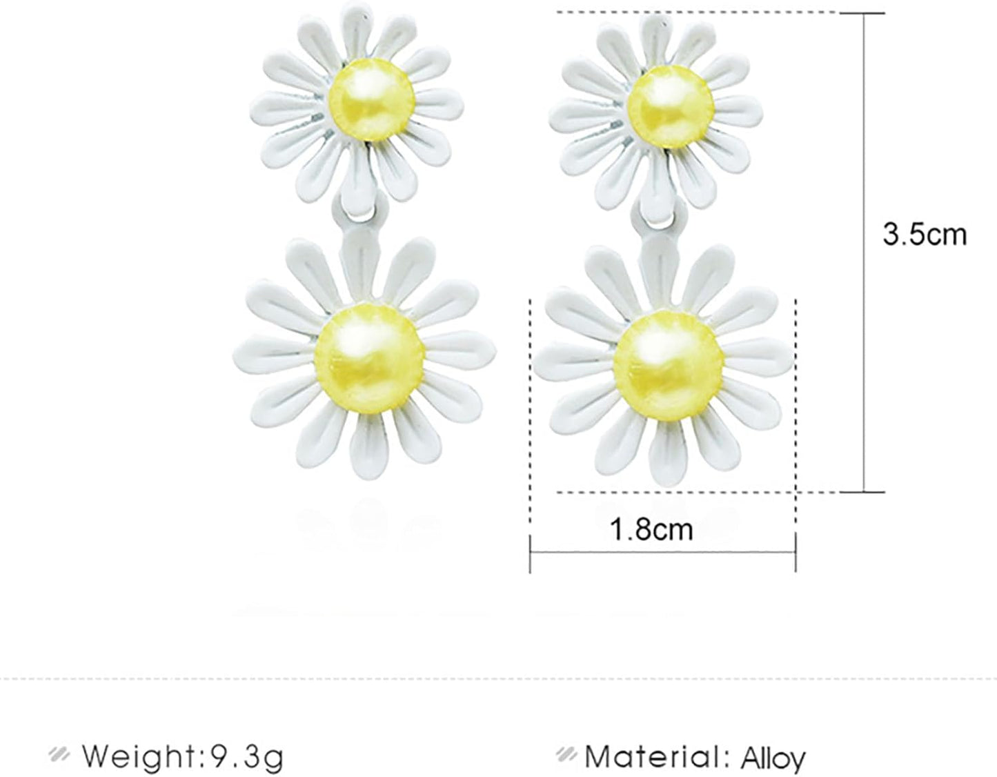 Vintage Resin Daisy Flower Earrings White Flower Stud Earrings Acrylic Daisy Dangle Earrings Boho Sunflower Flower Earrings Jewelry for Women