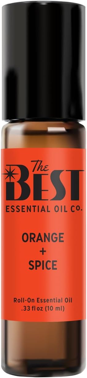 The Best Orange + Spice Essential Oil Roll-On Blend- Premium Grade- Pre-Diluted in Coconut Oil- Ready to Use- 10 ml (.33 fl oz)