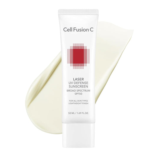 Cell Fusion C Laser UV Defense Face Sunscreen SPF 50, No White Cast and Soft Matt Finish, PDRN & 6 Ceramides Broad Spectrum Korean Sunscreen for Face, 50ml / 1.69 fl.oz
