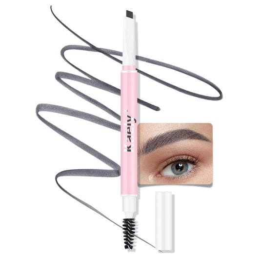 Waterproof Eyebrow Pencil, Professional Makeup Micro Brow Pencil, Double-ended ultra-fine eyebrow pencil, Ultra-Fine Mechanical Pencil (1, 02#Dark Gray)
