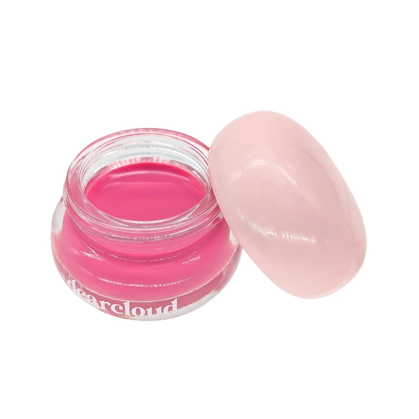 dearcloud Dewy Lip Jam – Hydrating Lip Balm & Gloss with Vitamin E, Korean Skincare (Pink Lychee)