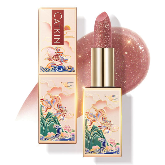 CATKIN Tinted Lip Balm Glitter Lip Stain Ultra Hydrating Lip Moistrurizer Lip Care with Vitamin E Nourishing For Cracked & Dry Lips 0.12 oz C15 Destiny - Wine Red