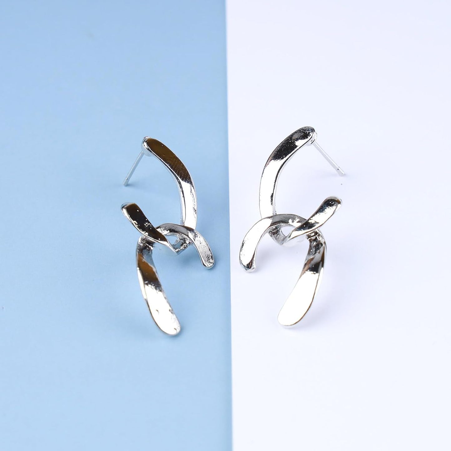 Punk Long Tassel Drop Dangle Earrings Vintage Silver C Shaped Bar Cross Drop Earrings Studs Rock Statement Geometric Cross Earrings Prom Tassel Earrings Jewelry for Women