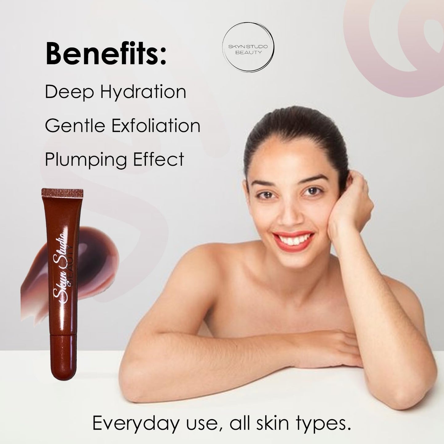 BEAUTY Pucker Up Shea Butta Glossy Lip Balm, Hydrating Lip Balm, Peptide Lip Treatment, Exfoliating Lip Balm, Lightweight, Moisturize and Tint Lip Care Products (0.4 Oz) (Brown Skin)