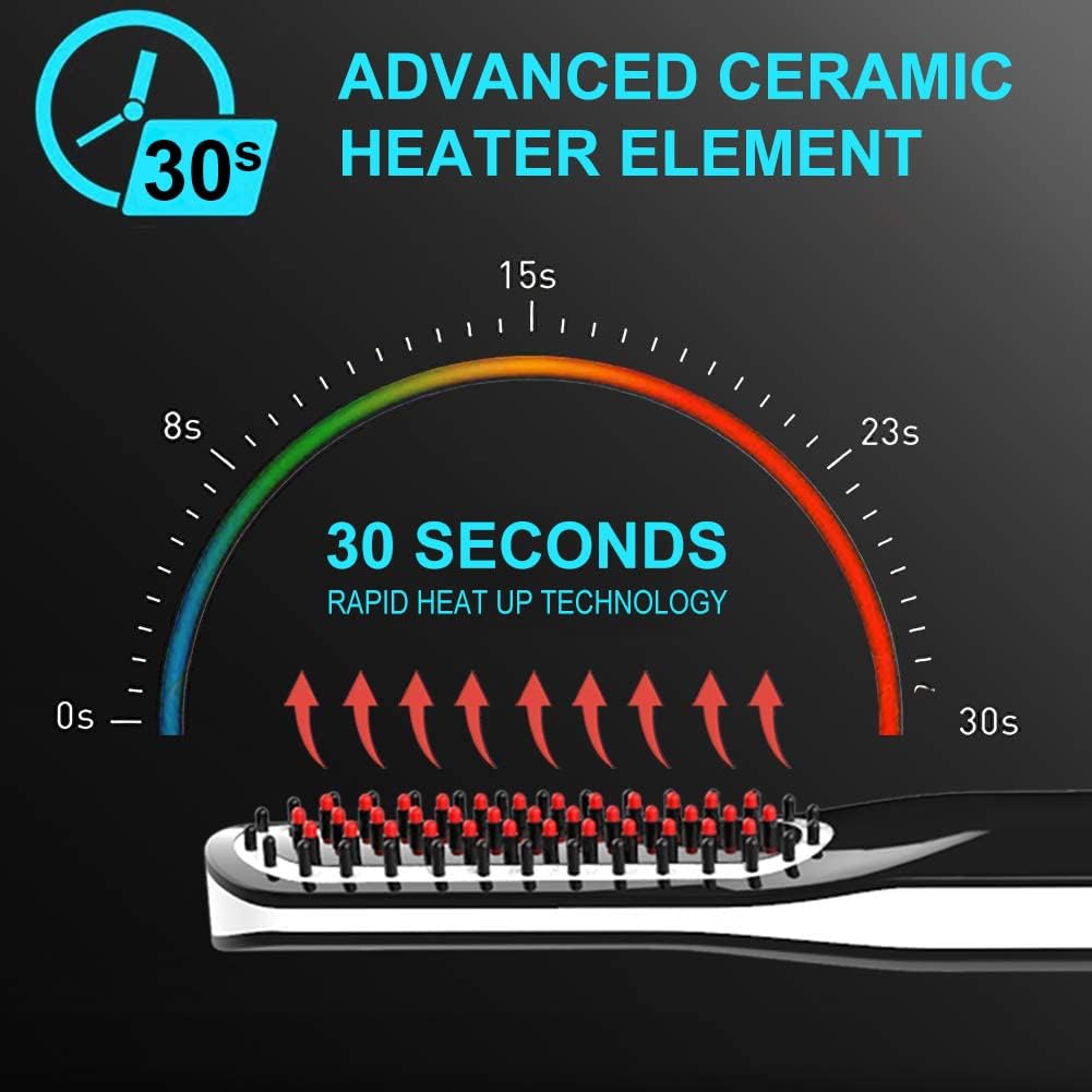 Beard Straightener, Beard Straightening Comb with Cordless/Mini Sized/Auto Shut Off for Traveling, Home, Dating, Great Gift for Dad, Father's Day Gift