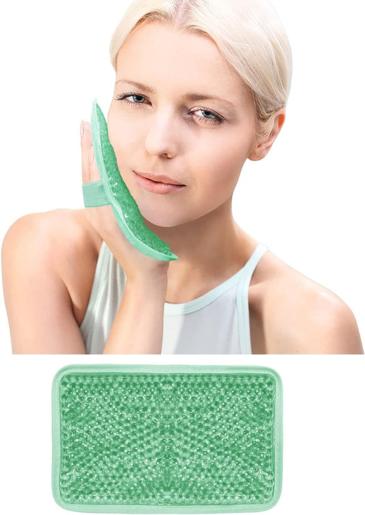 Gel Beads Ice Pack Ice Bag with Strap-Reusable Hot & Cold Pack Compress Therapy for Pain, Swelling,Injuries of Knee, Shoulder, Foot, Back, Ankle, Neck, Hip, Elbow,Wisdom Tooth (1 pcs.Green)