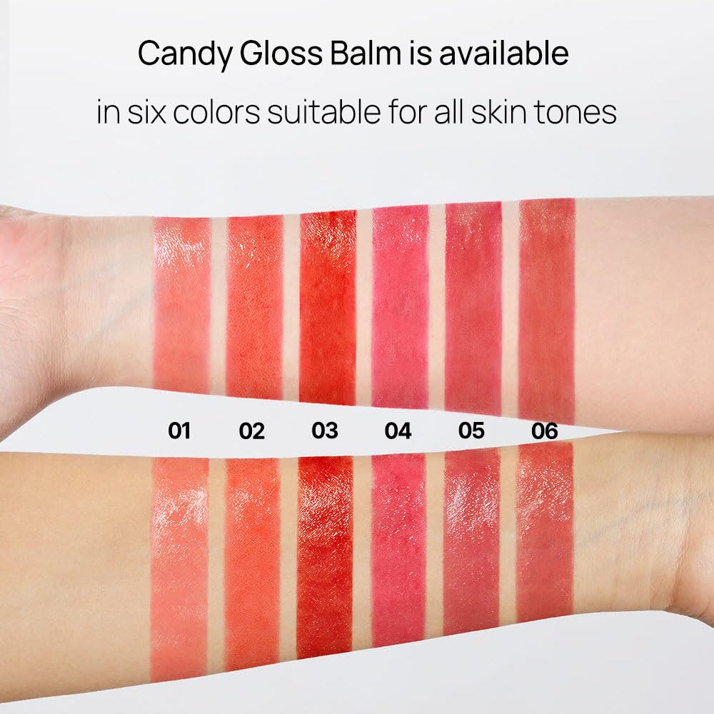 YNM Candy Gloss Balm 3g (03 CRIMSON CHILI, 3g) (+9 colors) K-beauty, Tinted, Color Lipstick Balm, Glossy, Moisture, korean, Jello lips, Non-Sticky and Long-lasting