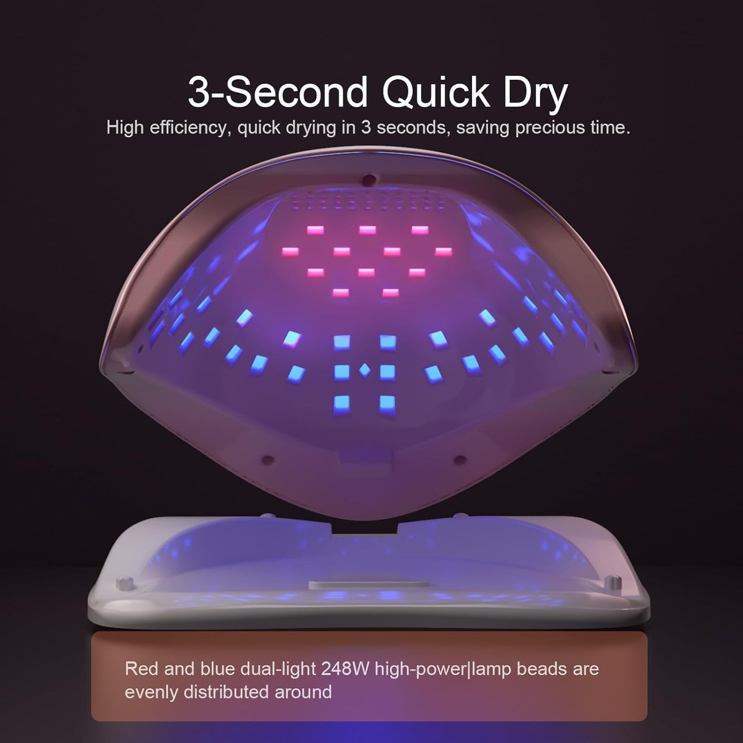 Professional White LED Nail Lamp – Smart Gel Nail Dryer with Touch Timer, Dual-Light Beads & Removable Base – Sleek UV Lamp for Salon & Home Use