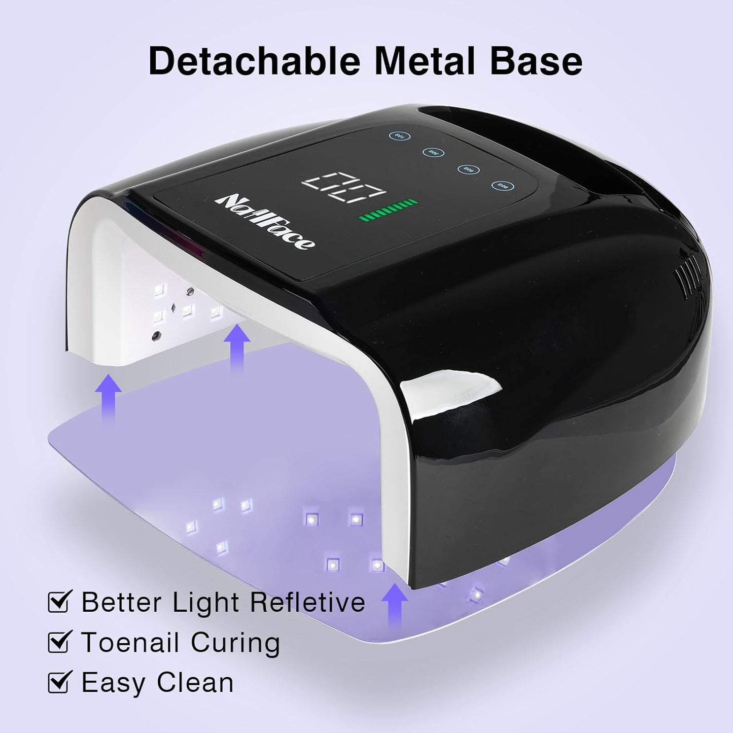96W Rechargeable UV LED Nail Lamp UV Light for Gel Nails Cordless Nail Lamp Nail Dryer with 42 Beads Smart Sensor & Metal Base