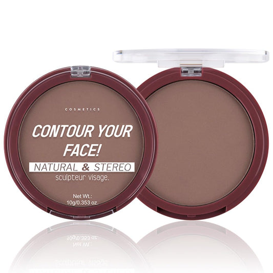 Natural Matte Dark Brown Cream Contour Palette – Lightweight, Blendable Monochrome Powder, Base for All Skin Tones, Face Makeup for Women & Men, Vegan, Cruelty-Free, Paleta de Contorno en Crema Mate