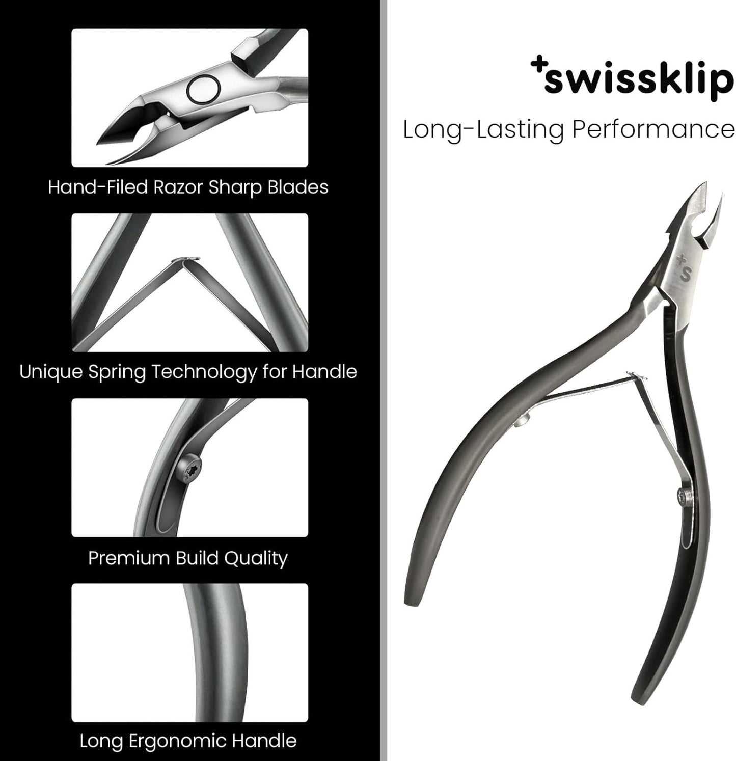 Swissklip Cuticle Trimmer, Cuticle Remover, White Elephant gifts, Cuticle Nippers, Cutter, Nail Nipper used along with Cuticle Pusher Tool, Nail Cuticle Trimmer