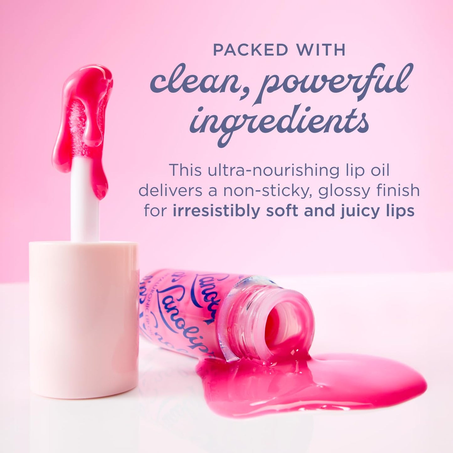 Lanolips Hydrating Lip Oil - Plumping Lip Gloss Infused with Lanolin Oil, Hyaluronic Acid & Vitamin E - Non-Sticky, Glossy Finish Beauty Products - Raspberry (0.2 Fl oz)