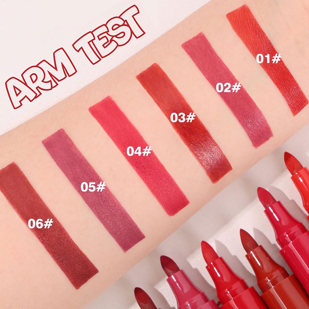 Lip Stain, Waterproof lip tint, Matte Color Look, Longlasting All Day Wear Lip Color, Smudge Proof Natural Finish, Precise Chisel Tip Marker,non sticky lip gloss,kiss proof lip color 02#