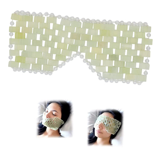 Jade Face Mask, Relief Jade Eye Mask, Natural Jadestone Eye Mask, Skin Care Massage Tool for Swollen, Eliminate Wrinkles, Dark Circles