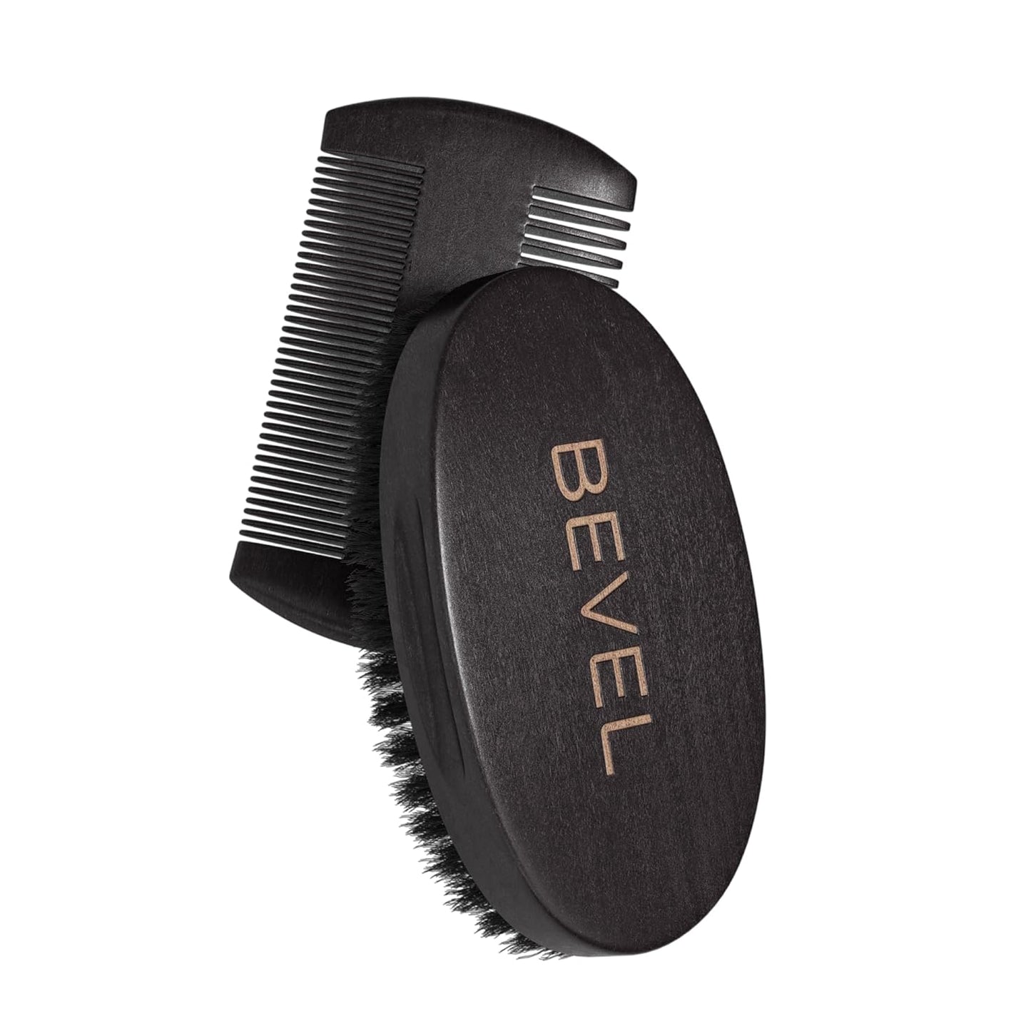 Bevel Premium 100% Boar Bristle Beard Brush & Deluxe Pearwood Comb Set for Men, Helps to Shape & Lock in Moisture, Beard Kit, Travel Essentials