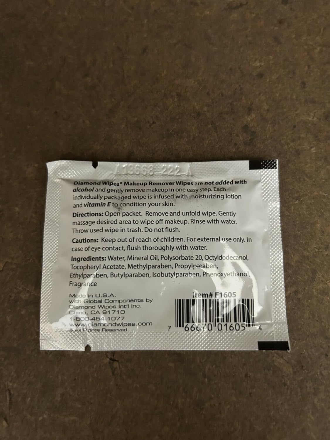 Diamond Wipes Face Cleansing and Waterproof Makeup Remover Wipes, Case of 500 Wipes, Alcohol Free Wipes with Vitamin E