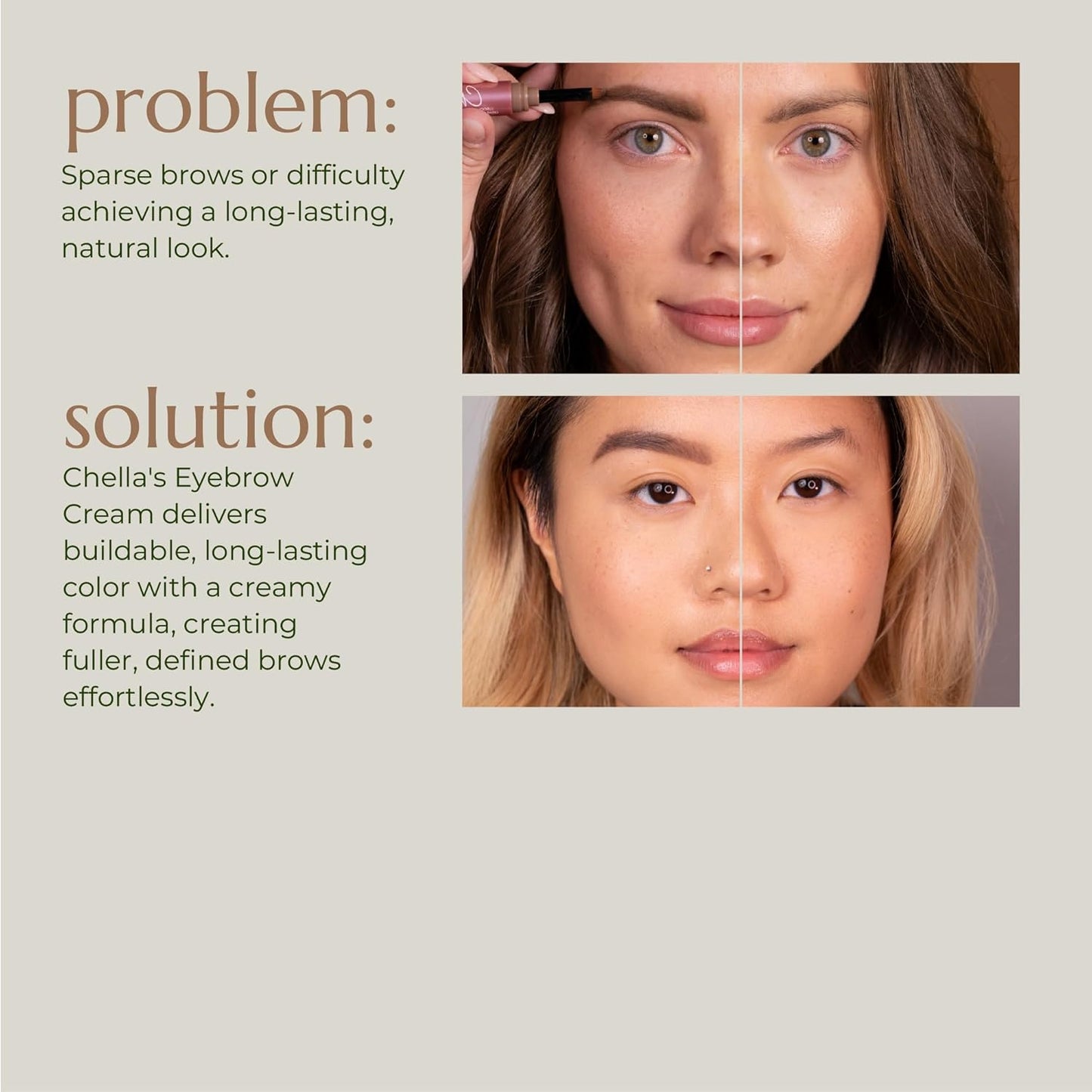 Chella Eyebrow Cream, Delightful Deep Brown - Vegan, Cruelty Free, Paraben Free, Gluten Free Eyebrow Pomade Makeup - Long Wearing, Velvet Consistency, Water Resistant