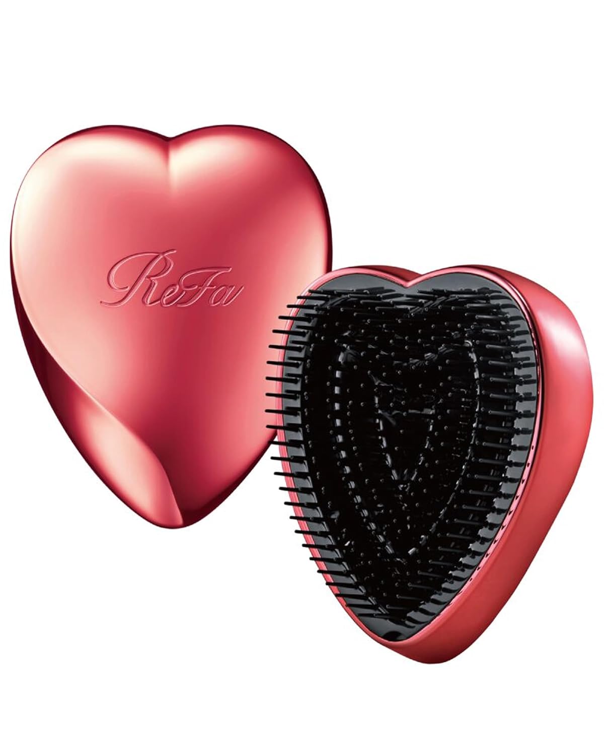 ReFa Heart Brush SHINE RED | Heart Shaped Hair Brush for Women | No Tangle Hair Brush | Small Hair Brush for Thick Hair | Hair Detangler Hair Brush Travel Hair Brush
