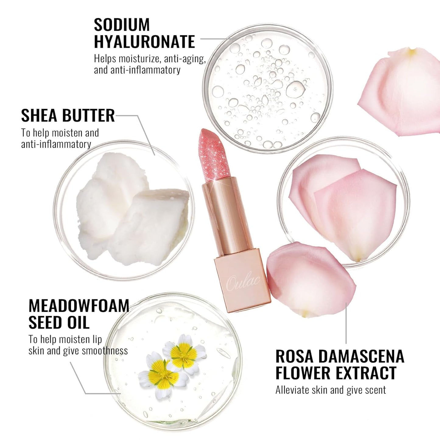 Oulac Infinity Moisture Shine Lipstick - High Shine Shimmery Finish, Super Creamy Texture, Medium to High Coverage - Gluten Free, D08 Pop Stars