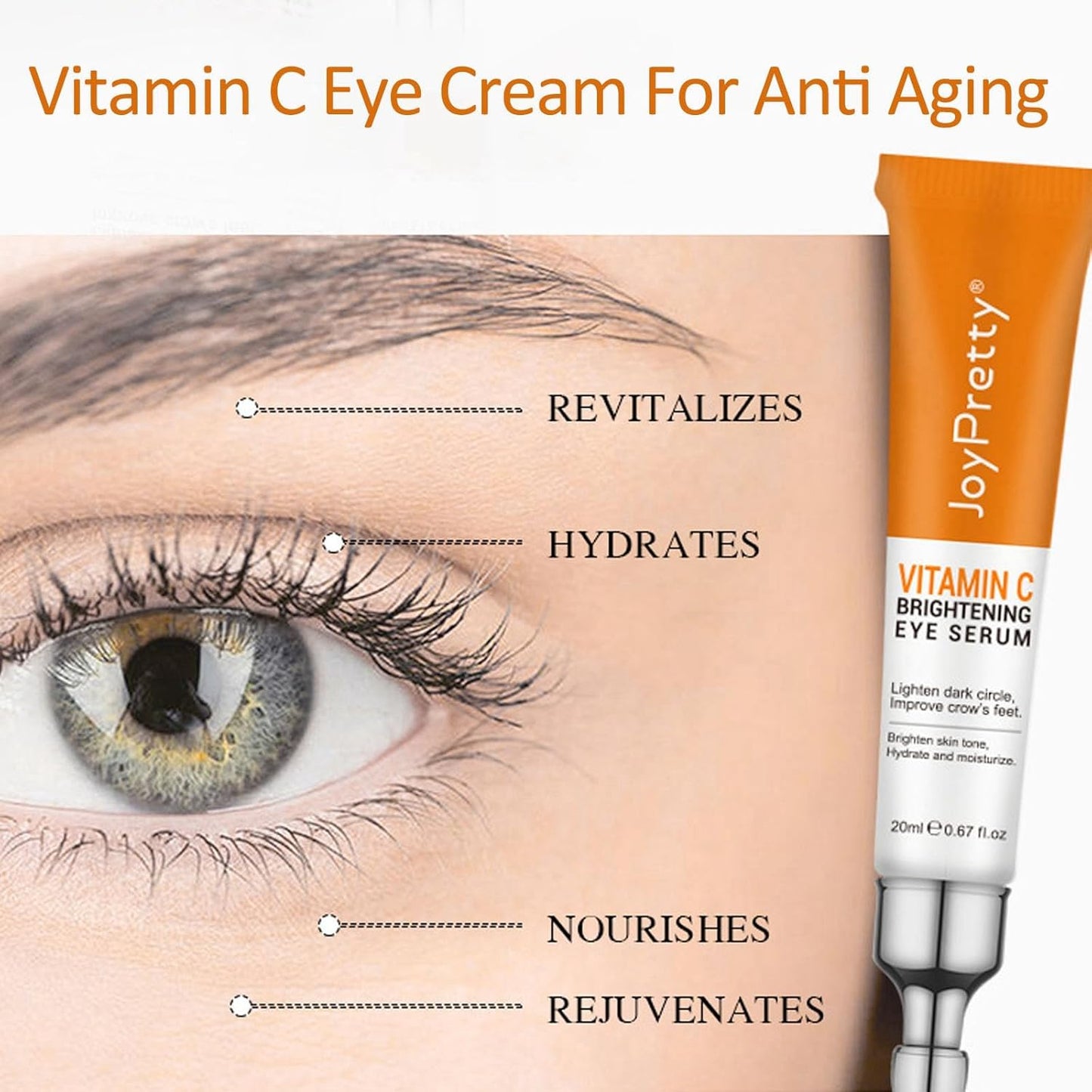Eye Cream For Dark Circles, 2PCS Vitamin C Eye Cream For Dark Circles And Puffiness, Anti Aging Eye Cream For Women, Under Eye Cream For Puffiness And Bags