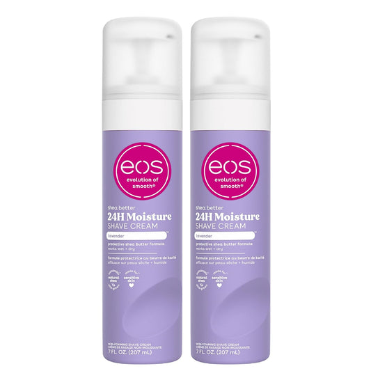 eos Shea Better Shave Cream- Lavender, Shea Butter Skincare, Shaving Cream for Women, 14 fl oz, 2-Pack