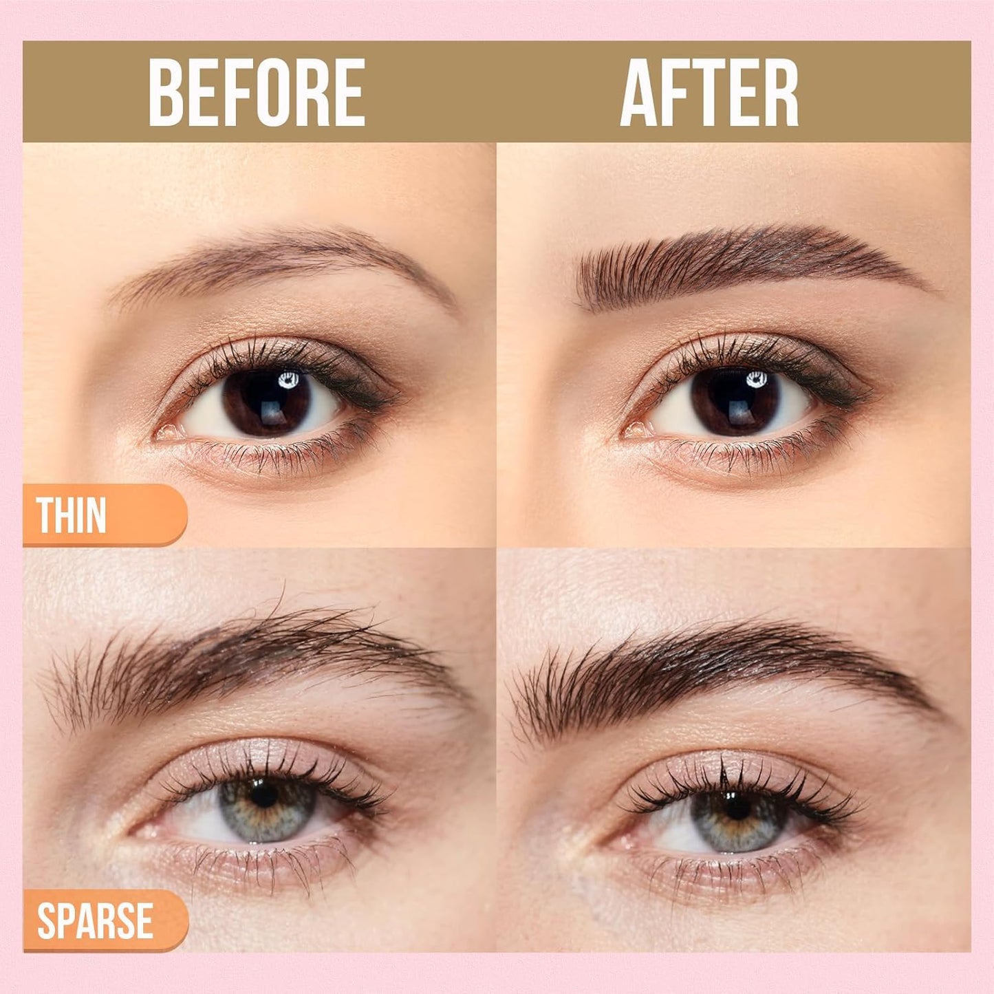 iMethod Curved Eyebrow Pen and Brow Gel Clear - Eyebrow Pencils for Women with Natural Hair Like Strokes, Eyebrow Makeup for All-Day Defined, Waterproof, Smudge-proof, Brown