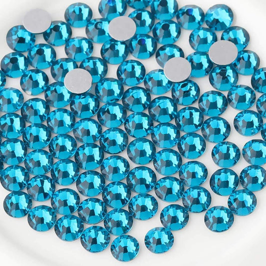 beadsland Flat Back Crystal Rhinestones Round Gems, Indicolite (2.3-2.5mm) SS8/1440pcs