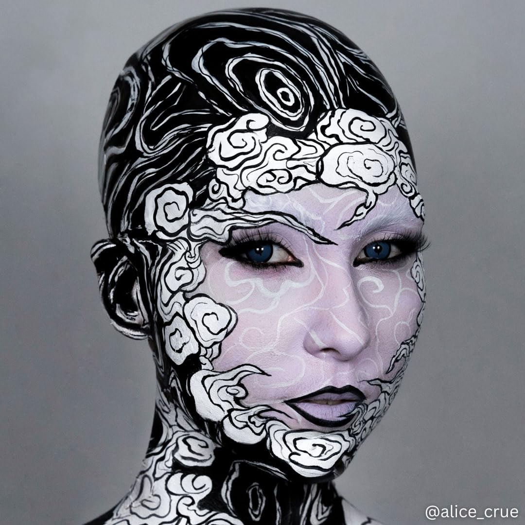 Mehron EDGE Face & Body Paint| Professional Water-Activated Face Paint Makeup | Made in the USA | For Cosplay, Halloween, & SFX (Black)