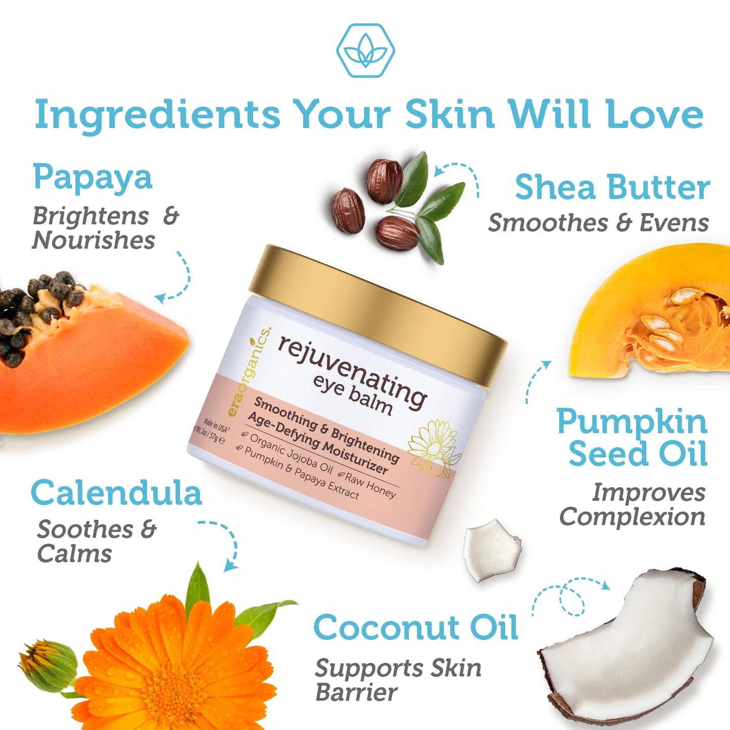 USDA Organic Eye Moisturizer Cream - Rejuvenating and Nourishing Age Defying Under Eye Balm - Natural Eye Cream for Sensitive Skin With Jojoba Oil, Agran Oil for Puffiness, Fine Lines and More