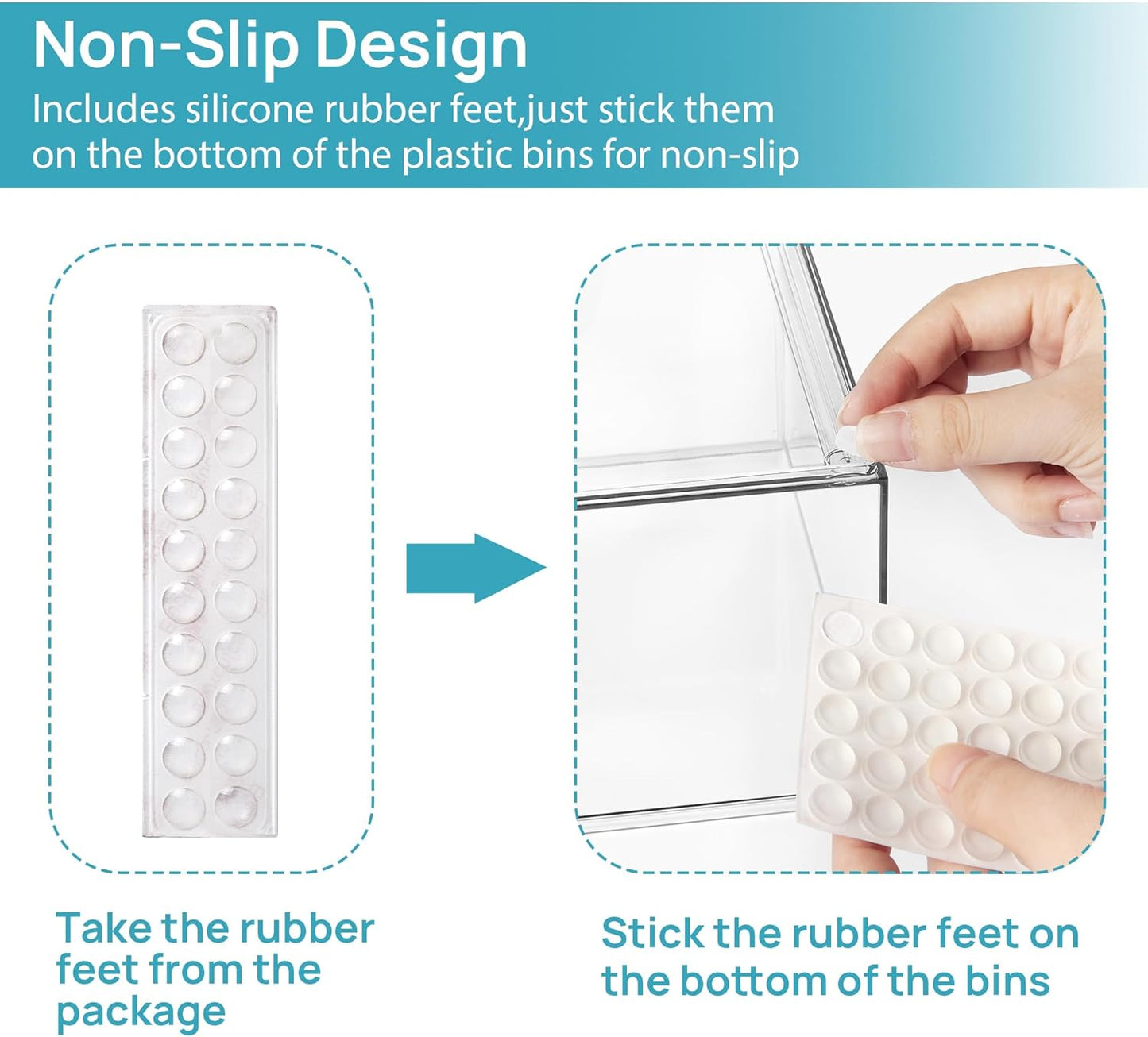 Vtopmart 4 Pack Clear Small Stackable Storage Drawers,Acrylic Bathroom Makeup Organizer,Plastic Storage Bins For Vanity, Undersink, Kitchen Cabinets, Pantry, Home Organization