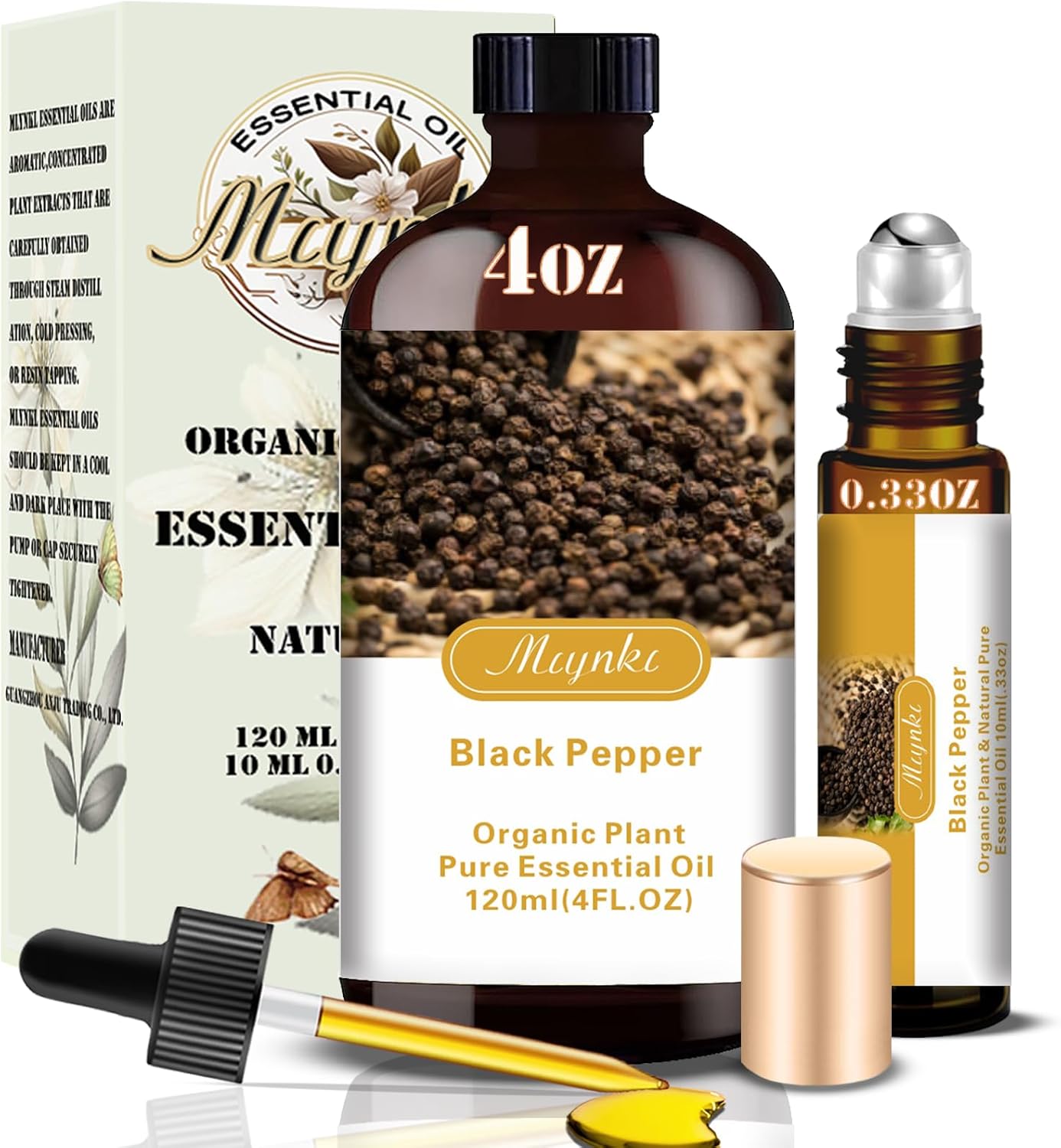 Black Pepper Fragrance Oil-Black Pepper Essential Oil 4.33oz (130ml)-100% Pure Natural Scent for Diffusers, Candles, Soap Making & Aromatherapy-Relaxing Home & Gift Essential Oil for Bath, Massage
