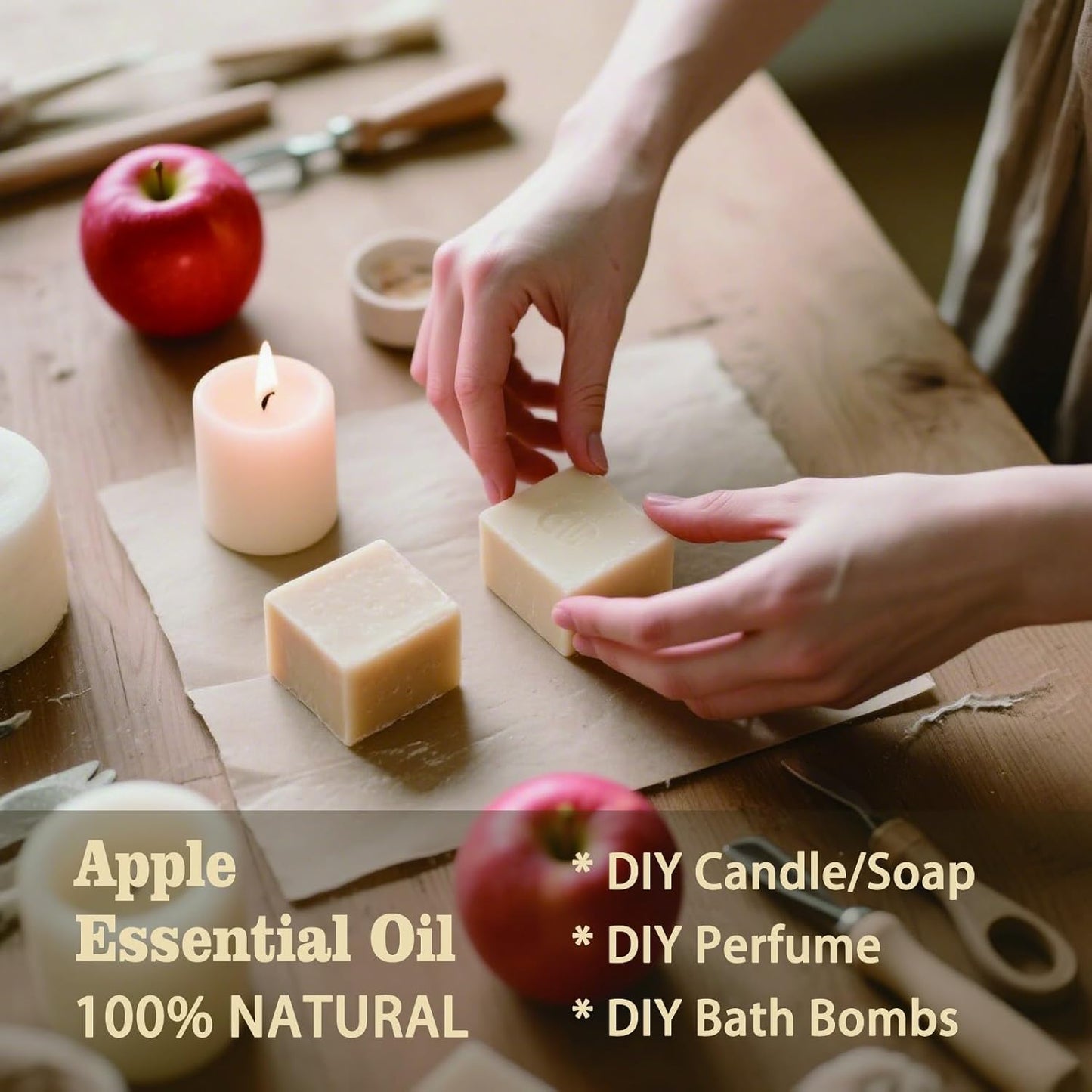 Apple Fragrance Oil-Apple Essential Oil 4.33oz (130ml)-100% Pure Natural Scent for Diffusers, Candles, Soap Making & Aromatherapy-Relaxing Home & Gift Essential Oil for Bath, Massage