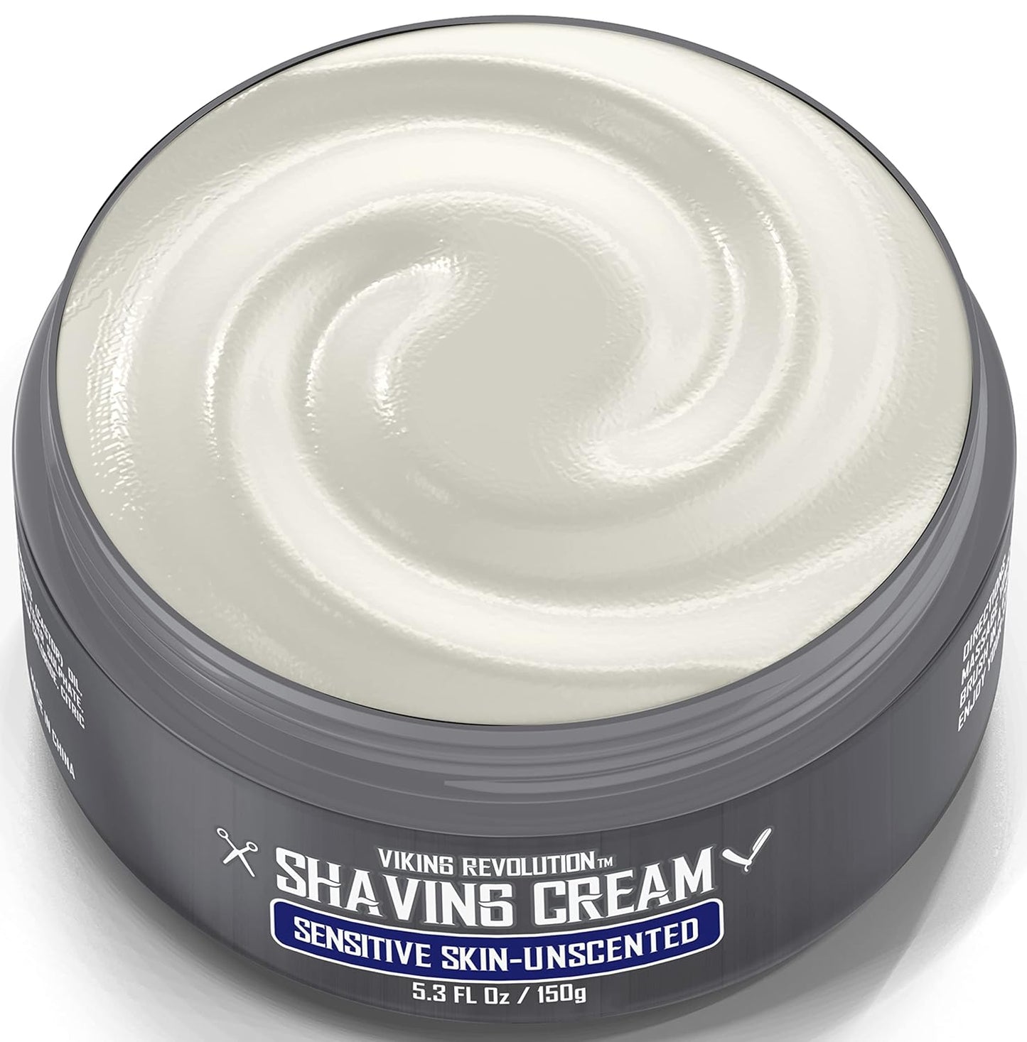 Luxury Shaving Cream for Sensitive Skin- Unscented - Soft, Smooth & Silky Shaving Soap - Rich Lather for the Smoothest Shave - 5.3oz