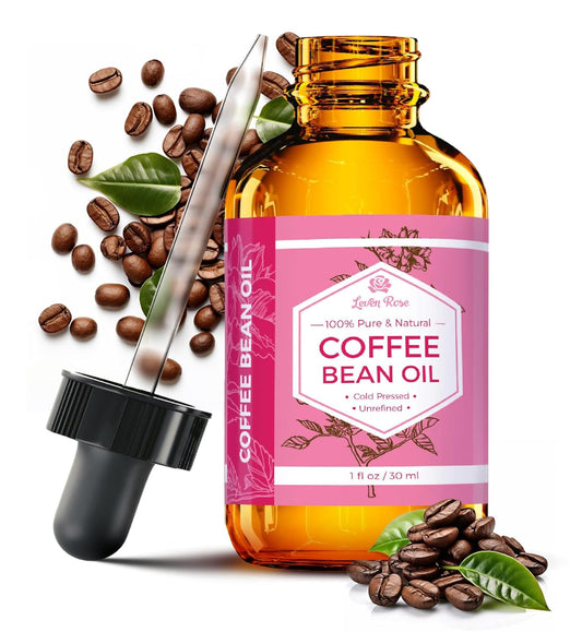 Leven Rose Coffee Bean Oil - 100% Natural Coffee Oil for Skin - Cold Pressed Coffee Oil for Hair Growth - Unrefined Coffee Arabica Seed Oil 1 oz