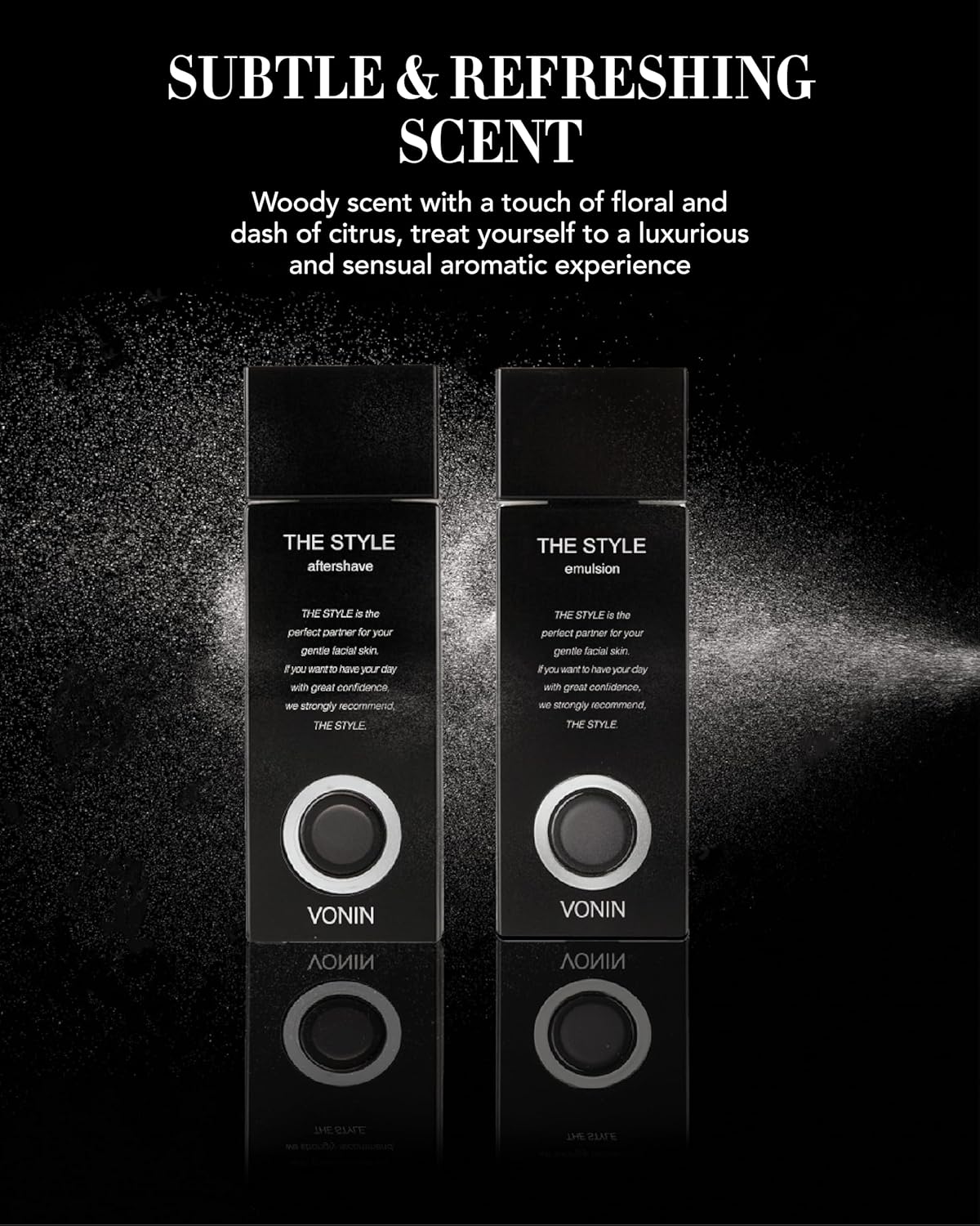 (The Style Aftershave Set, 11.5fl oz) - Men's Skincare Kit for Smooth Skin CoQ10, Cypress, AHA | Korean Skincare