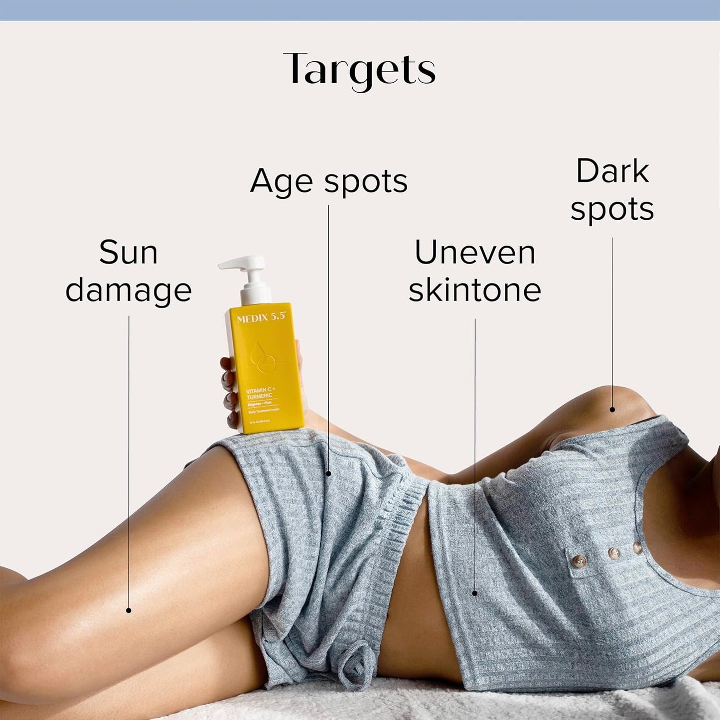 Medix 5.5 Vitamin C Lotion + Collagen Cream Anti Aging Moisturizer Skincare Set, Collagen Lotion Targets Wrinkles, Sagging Skin, Crepey Skin, Vitamin C Cream Brightens & Hydrates Dry Skin, Bundle