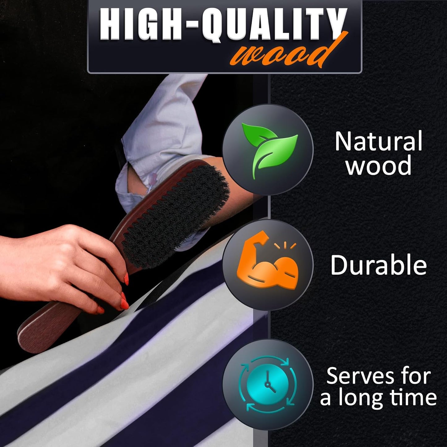 Soft Beard Brush for Men – Soft Boar Bristle Beard Brush with Handle, 9" Wooden Design for Beards, Mustaches & Slick Back Hair – Comfortable Grip, Styling Control, for Daily Grooming & Barbershop Use