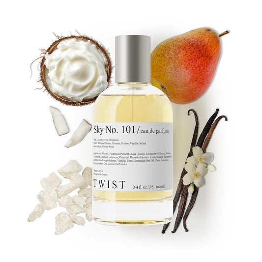 Twist Sky No. 101 - Eau De Parfum Inspired by A. Grande's Cloud, Long-Lasting Perfume For Women, Paraben Free, Vegan, Clean Ingredients, Fragrance - Spray 100 ml (3.4 fl. oz.)