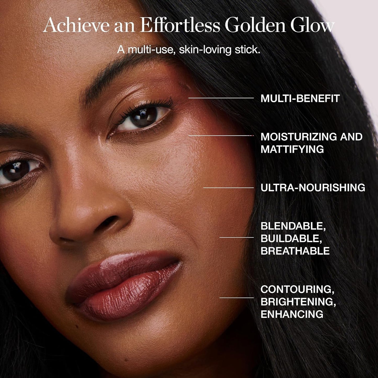 Ogee Sculpted Face Stick (AMETHYST - SOFT CHAMPAGNE SHIMMER) Certified Organic Blush Stick - Multi-Use Cream Blush & Highlighter Stick