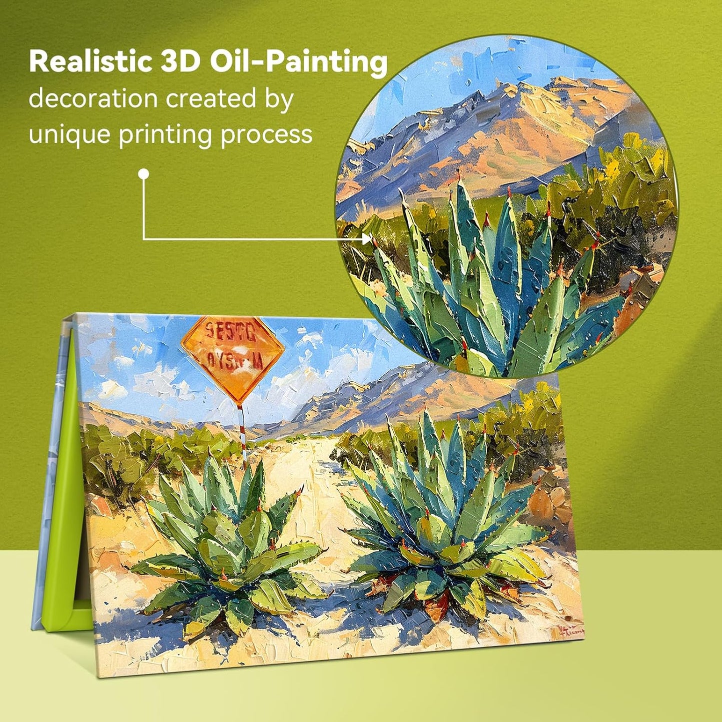 Magnetic Makeup Palette, Empty Eyeshadow Palette With Mirror Inside, Oil-Painting Embossed Design Art Paper Makeup Organizer DIY (Desert Star)