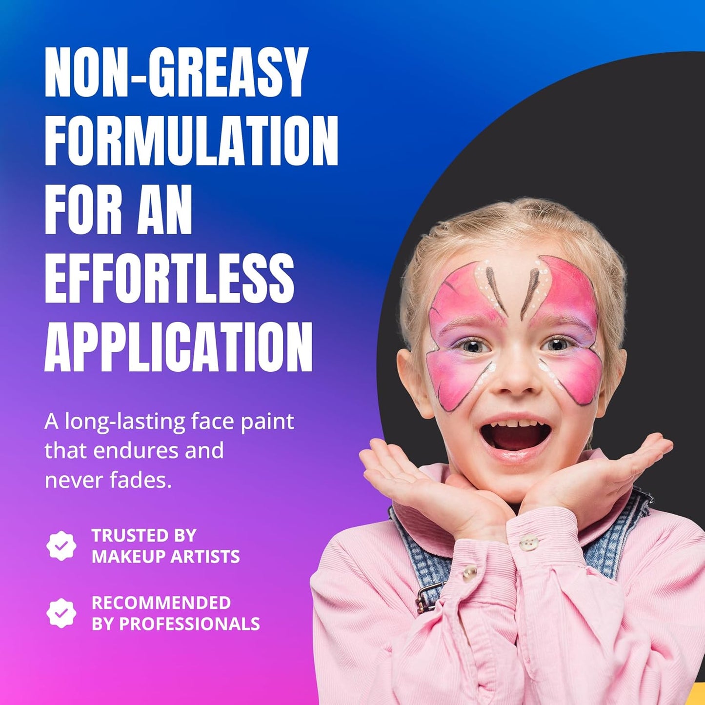 Professional Face Painting Kit - Skin Friendly Face Paint Kit - Cruelty-Free & Vegan Water Based Face Paint Makeup for Theatre, SFX and Halloween- 8 Colors 5g Each - Splashes & Spills (Pearly Colors)