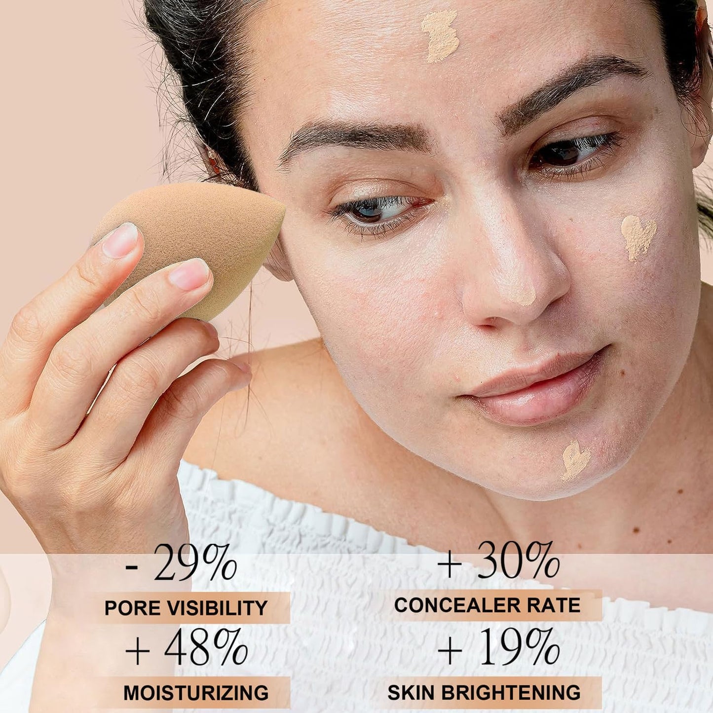 Airbrush Foundation Makeup Spray, Long Lasting Waterproof Full Coverage Foundation for Brighten, Concealer and Hydrating, Natural Matte Finish, Brush and Makeup Sponge Include, 2.36oz (#3 Nude)