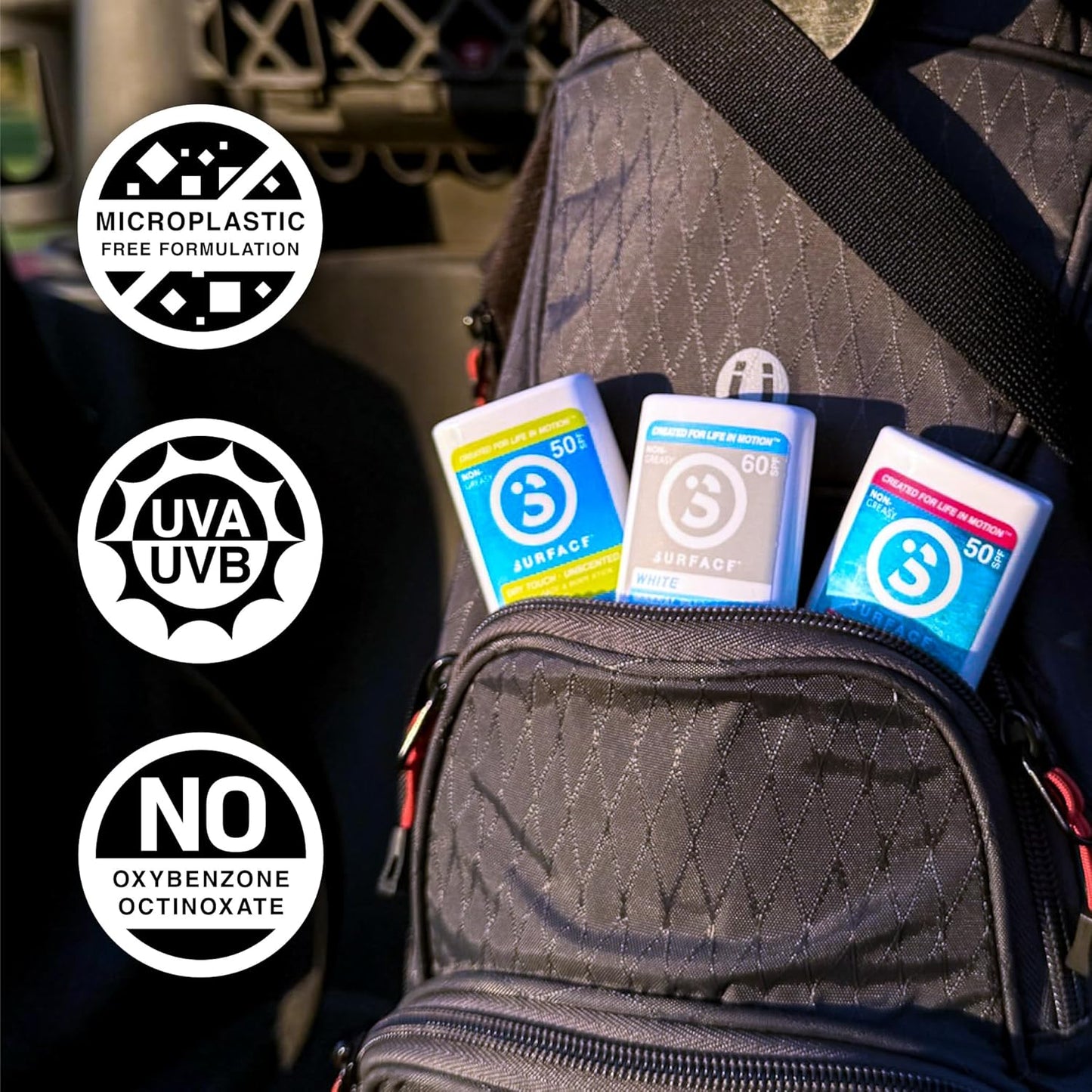 Surface Mineral Face Sunscreen Stick, Dry Touch SPF 50, Broad Spectrum UVA UVB Sun Protection for Kids and Adults, Travel Friendly, Water Resistant for 80 Minutes, Tropical Scent, 0.5oz