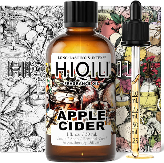 HIQILI Apple Cider Fragrance Oil - Making DIY Candle & Soap, Luxury Wine Scented, for Home & Office Essential Oil Diffuser Use - 1 Fl Oz